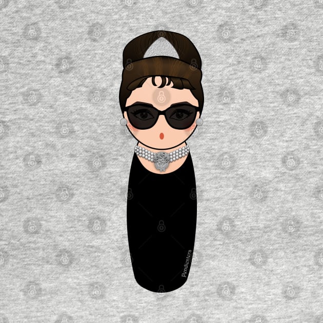 Kokeshi Audrey Hepburn in Breakfast at Tiffanys by Pendientera